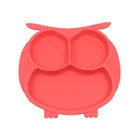 Children New Cartoon Dinner food feeding eco-friendly non-toxic red baby silicone plate