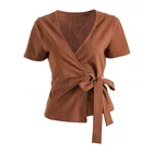 Elegant Summer Knitted New Design Sexy Lady Shirts Fashion GIrl Tops Casual Blouse For Women
