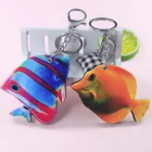 wholesale pop custom shape acrylic printing gift key chain fashion cute fish mirror keychain