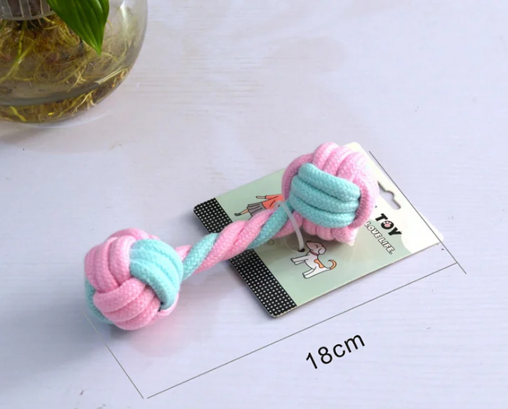Custom Pet Dog Chew Toy Pack Set Ball Cotton Rope Squeaky Dog Toy Pet Dog Gift Candy Color