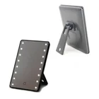Touch screen button double switch desktop square cosmetic LED make up mirror