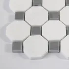 White thassos marble octagon kitchen decorative mosaic tile