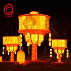 chinese new year lantern festival decoration electric silk chinese lanterns