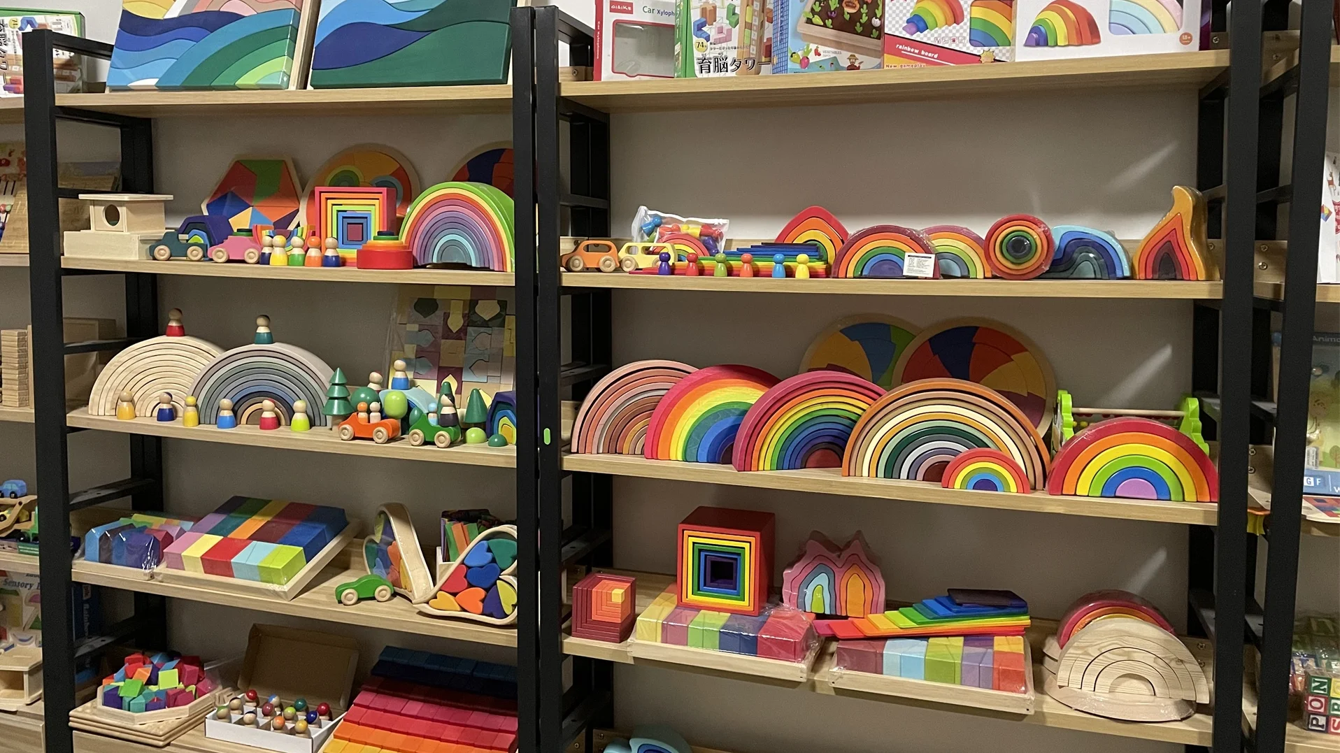 4 Buah Set Mainan Kerincingan Bayi Warna-warni Organik Gelang Penenang Mainan Kayu Aman untuk Makanan Set Mainan Balita Montessori Pabrik Mainan