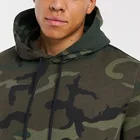 Wholesale Green Hoodies Dongguan City Wholesale Custom Men's Green Camouflage Print Pouch Pocket Regular Fit Hoodies