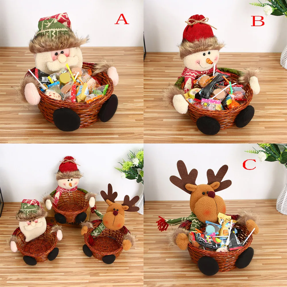 children christmas candy gift baskets santa claus bamboo