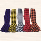 Pants Girl Ruffle Pants Baby Plaid Bell Bottom Pants Wholesale Kids Pants Cotton Baby Girl Ruffle Leggings
