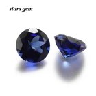China WuZhou Starsgem Star Cut Lab Grown Blue Sapphire Synthetic Round Loose Gemstone
