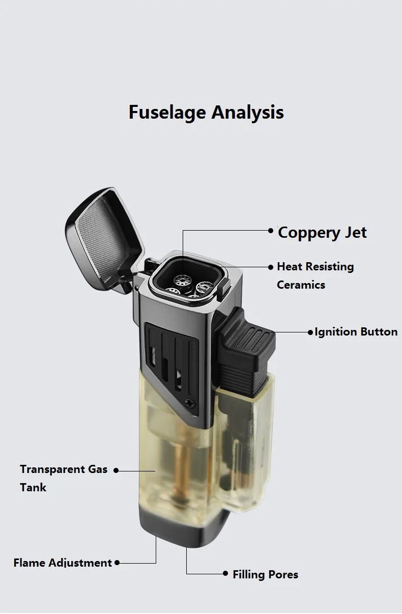 product debang wholesale portable refillable zinc alloy torch lighter custom logo minimalist design 4 jet flame cigarette use giveaways-4