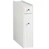 Slimline Storage Cupboard Unit White Colonial Style Organiser Cabinet for the Bathroom