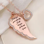Angel Wings 2020 New Design Ladies Fashion Alloy Angel Wings Letter Diamond Heart Necklace Pendant