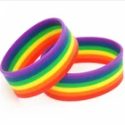Bulk supplying wholesale rainbow color silicone wristbands
