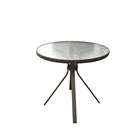 Aluminum Table Round Shaped Dining KD Alu Small Coffee Table Outdoor Round Shaped Garden Dining Table with Glass Top