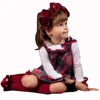 Customized western style private label girl plaid dress girl baby dress kids school uniforms