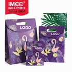 IMEE Printing Customized Color Size Lovely Hook & Loop Carrier Flamingo Gift Paper Bag