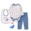 Cotton Baby Knitted Bodysuit Boys Girls Baby Clothes Set