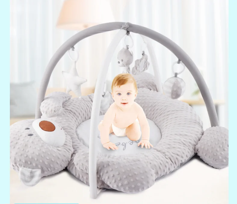 Music Bear Baby Game Blanket Baby Cloth Fitness Rack Crawl Game Mat Puzzle Toy Educational Toy, Soft Toy PVC Hand Bag 95*85*60cm