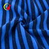 High quality blue knitted stripe types hacci loose One-sided brushed fleece fabric textile for clothing