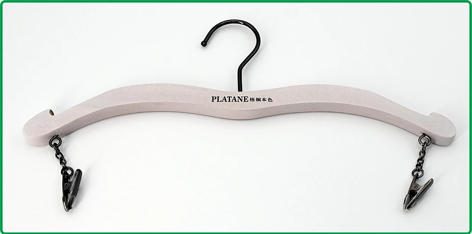 Custom Logo white laminated wooden bra hanger ladies underwear hanger for panty