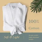 Hotel 100% 100% Cotton Bathrobe Hotel Waffle Bathrobes With Customized Embroidery Logo - 100% Egyptian Cotton Hotel Spa Waffle Bathrobe Set