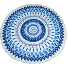 Factory Direct Sell Amazon Hot Selling Round 100% cotton mandala beach towel with tassels