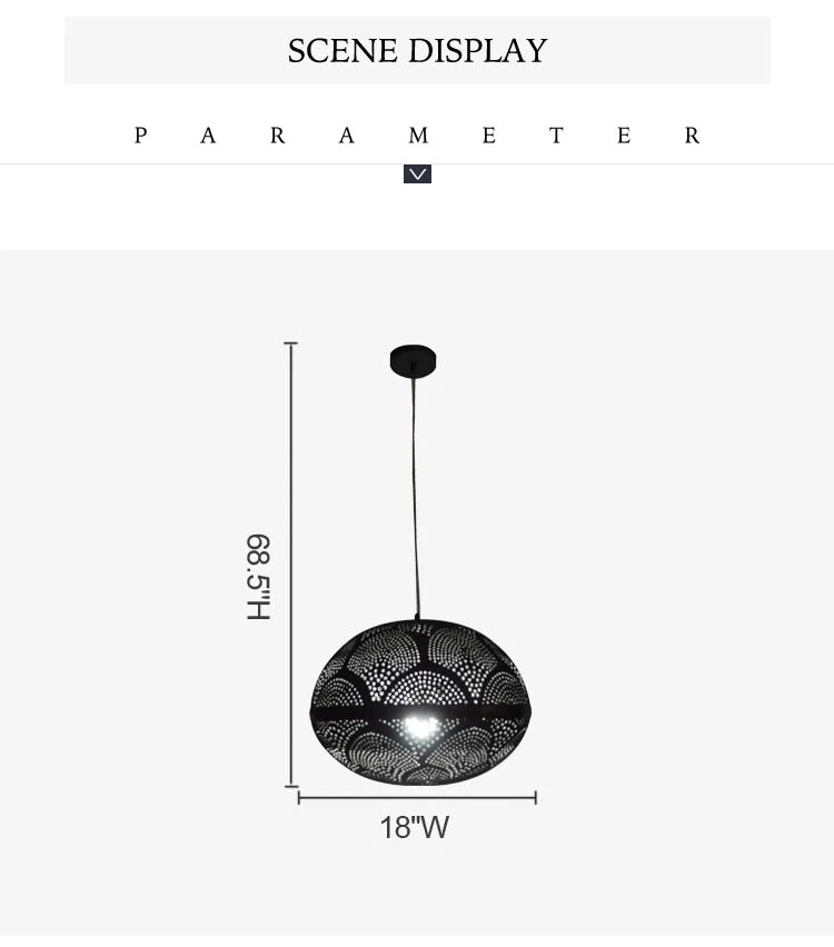 Factory direct black metal pendant light for dining room kitchen living room