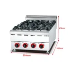 Commercial Stainless Steel Kitchen Equipment 4 Burner Table Top Gas Range