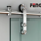Square Factory Cheap Price Frameless #304 Stainless Steel Glass Door Fittings Sliding Square Tube Track Kit