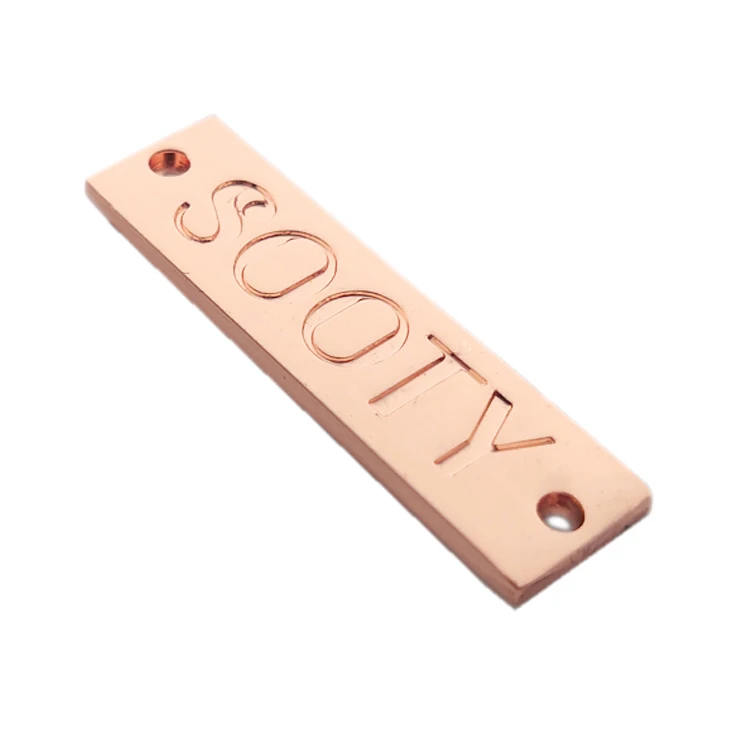 Maker made engraved brand logo custom metal tag label for clothing hat