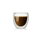 High borosilicate 250ml double wall glass cup 350ml 450ml coffee ice cream milk tea cup