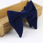 Women Solid Micro Suede Big Bowties Groom Leather Mens Plaid Soft Cravat Thick Butterfly Gravata Male Wedding Bow Ties