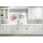 Custom designs modular white pvc kitchen cabinets for home