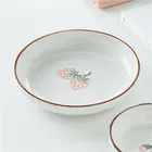 Cheap wholesale high quality custom printed round matte home goods dinner set ceramic dinner plates for restaurant