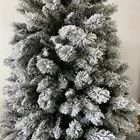 Hinged 702 tips 7.5ft white Snow needle mixed PVC flocking Christmas tree