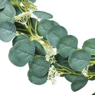 Wholesales Hot Sale Amazon High Quality Plastic Plants Shrubs Grass Leaves 2M Eucalyptus Rattan Wedding Wall Home Decoration
