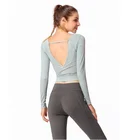 Latest Products Back Deep V Shirts Custom Halter Top Womens Gym Wear Sport Yoga Crop Top