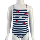 Wholesale Swimsuit Bathing Suits Swimming Costume Navy Blue Striped Bikinis For Girls