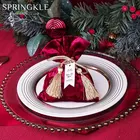 High reputation Chinese classical style wedding tassel cotton candy favors gift pouch bags for parties
