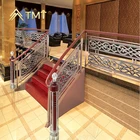 Modern stainless steel handrails china inox decorative stair balustrade laser cut indoor stainless steel stair railing