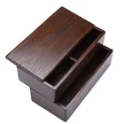 Food grade exquisite solid rectangle smooth surface square wood lunch box