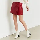 Zdorzi new arrival ladies sexy skirt solid high waist A-line mini leather PU skirt womens