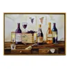 Modern Oil Fashion LED Wine Bottle Picture Framed Wall Art Canvas Painting