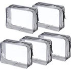 Transparent clear PVC zippered toiletry carry makeup cosmetic pouch bag for travel