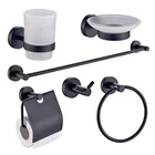 SUS 304 Stainless Steel Wall Mounted matte Black Bathroom Accessories Set