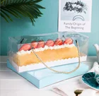 Wholesale Custom Favor Clear Pvc Pet Cake Slice Sushi Box With Ribbon Made In Shenzhen Factory