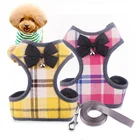 New Plaid Chest Strap Set Pet Harness Cat Dog Dress Rope Chain Vest Type Traction Belt With Bell