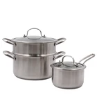 Professional quality kitchenware stainless steel steamer soup pot set