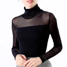 Autumn Fashion Women long mesh sleeve blouse top for lady