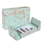 Marble luxury double opening liquid cream cosmetic paper packing box perfume essence oil display box