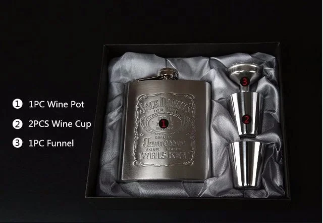 stainless steel hip flask flagon whiskey wine pot bottle